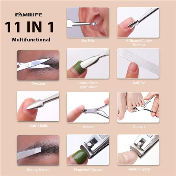 Gifts for Women, Manicure Set Professional Manicure Kit 11 in 1 Nail Kit - Picture 5 of 7
